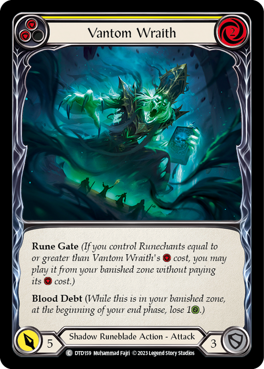 (DTD159) Flesh & Blood TCG Dusk till Dawn Single: Vantom Wraith (Yellow) (Rainbow Foil)  Common