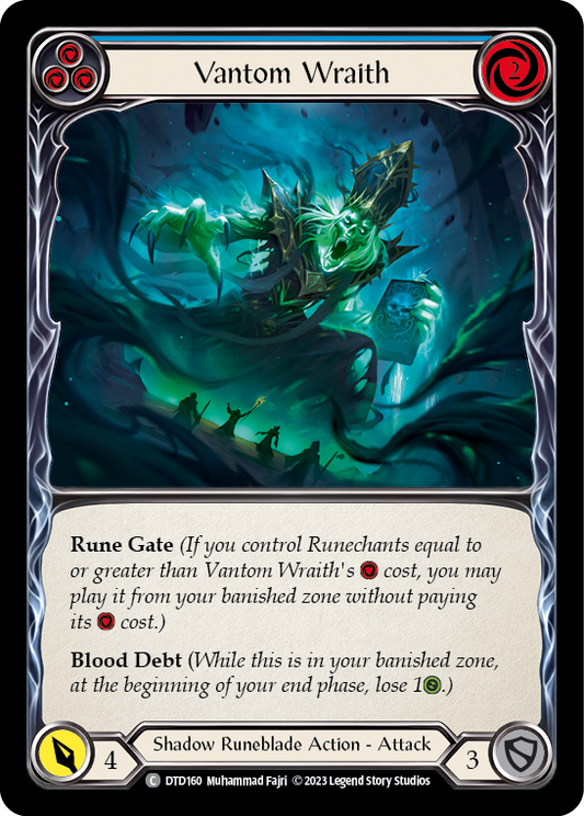 (DTD160) Flesh & Blood TCG Dusk till Dawn Single: Vantom Wraith (Blue) (Regular)  Common