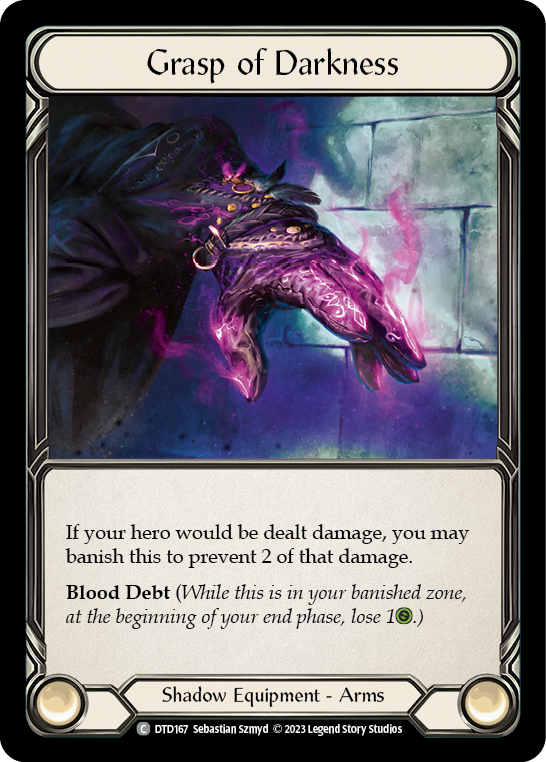 (DTD167) Flesh & Blood TCG Dusk till Dawn Single: Grasp of Darkness (Regular)  Common