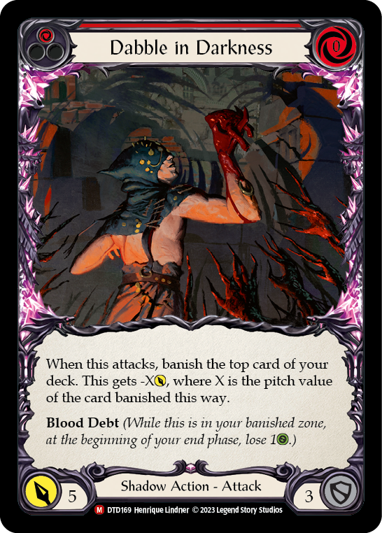 (DTD169) Flesh & Blood TCG Dusk till Dawn Single: Dabble in Darkness (Rainbow Foil)  Majestic