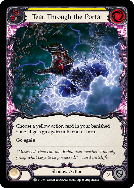 (DTD191) Flesh & Blood TCG Dusk till Dawn Single: Tear Through the Portal (Yellow) (Rainbow Foil)  Common