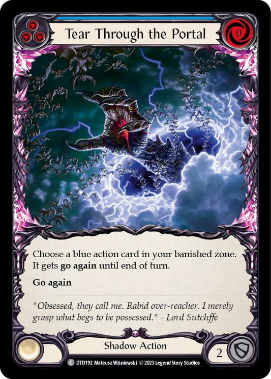 (DTD192) Flesh & Blood TCG Dusk till Dawn Single: Tear Through the Portal (Blue) (Rainbow Foil)  Common