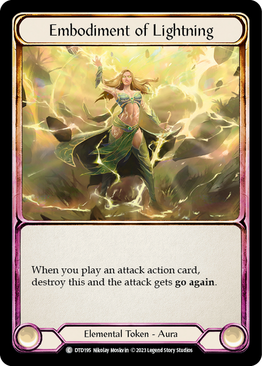 (DTD195) Flesh & Blood TCG Dusk till Dawn Single: Embodiment of Lightning (Regular)  Common