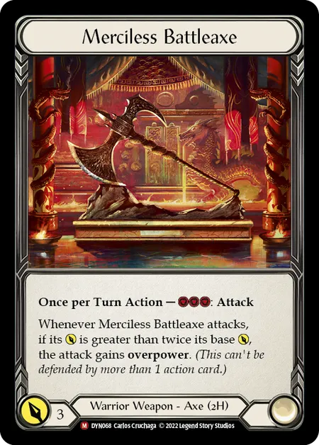 (DYN068) Flesh & Blood TCG Dynasty Single: Merciless Battleaxe (Regular)  Majestic