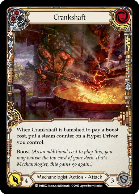 (DYN102) Flesh & Blood TCG Dynasty Single: Crankshaft (Yellow) (Regular)  Common