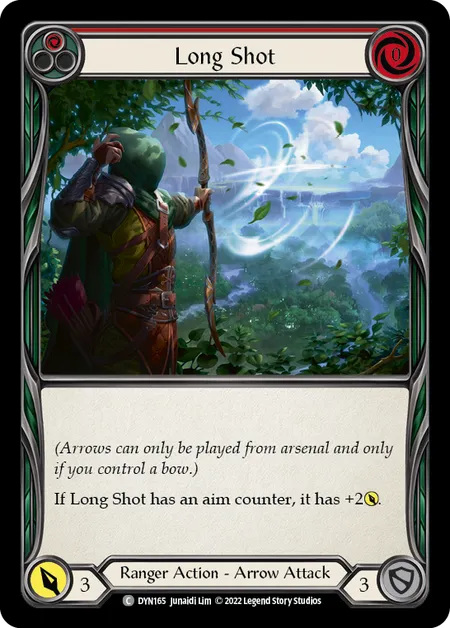 (DYN165) Flesh & Blood TCG Dynasty Single: Long Shot (Red) (Regular)  Common