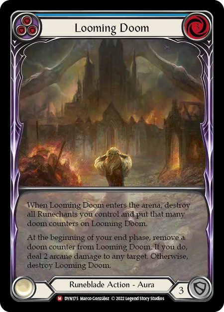 (DYN175) Flesh & Blood TCG Dynasty Single: Looming Doom (Extended Art Rainbow Foil)  Majestic