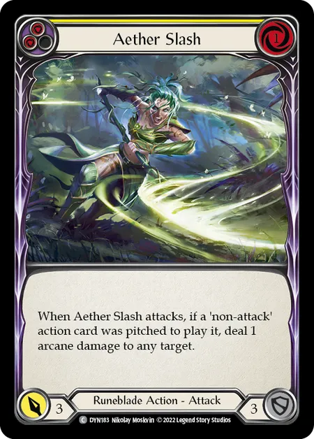 (DYN183) Flesh & Blood TCG Dynasty Single: Aether Slash (Yellow) (Regular)  Common