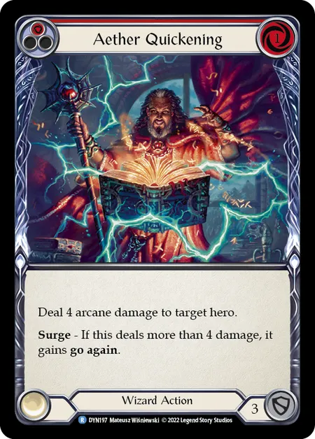 (DYN197) Flesh & Blood TCG Dynasty Single: Aether Quickening (Red) (Rainbow Foil)  Rare