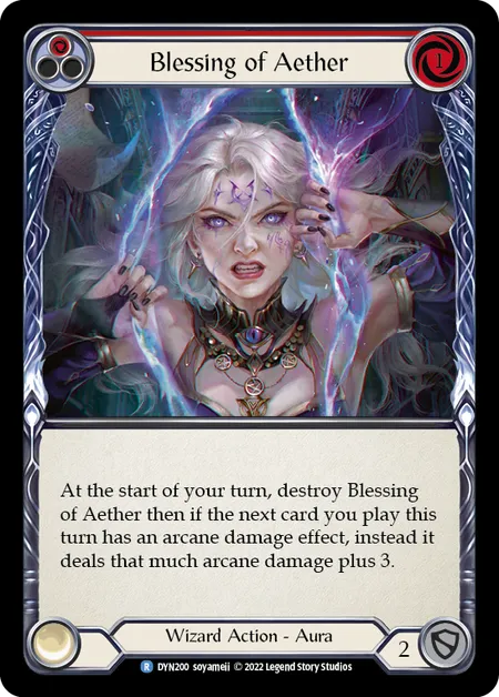 (DYN200) Flesh & Blood TCG Dynasty Single: Blessing of Aether (Red) (Regular)  Rare
