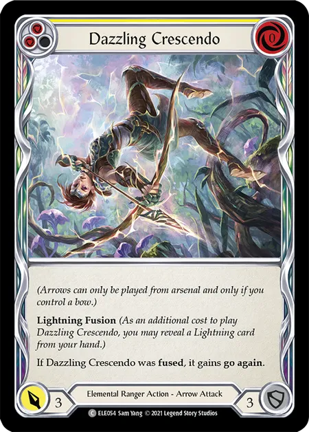 (ELE054) Flesh & Blood TCG Tales of Aria - First Single: Dazzling Crescendo (Yellow) (Rainbow Foil)  Common