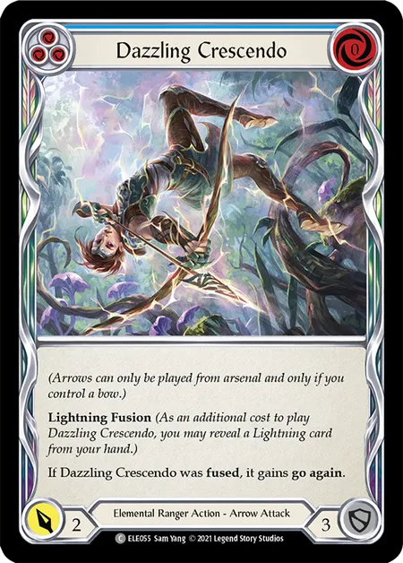 (ELE055) Flesh & Blood TCG Tales of Aria - First Single: Dazzling Crescendo (Blue) (Rainbow Foil)  Common