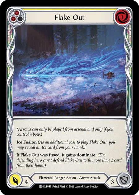 (ELE057) Flesh & Blood TCG Tales of Aria - First Single: Flake Out (Yellow) (Rainbow Foil)  Common