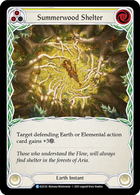 (ELE126) Flesh & Blood TCG Tales of Aria - First Single: Summerwood Shelter (Yellow) (Rainbow Foil)  Rare