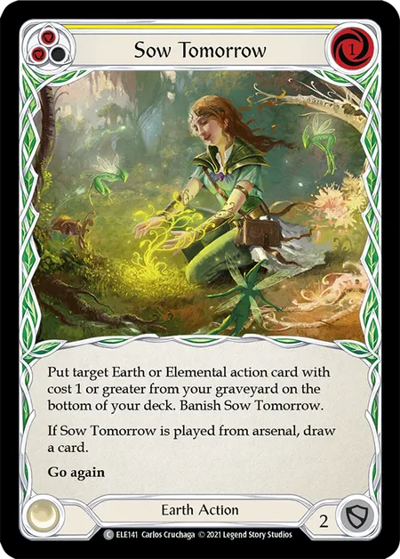 (ELE141) Flesh & Blood TCG Tales of Aria - First Single: Sow Tomorrow (Yellow) (Rainbow Foil)  Common