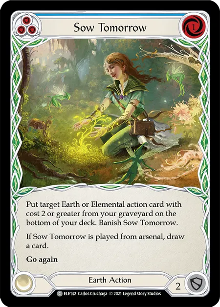 (ELE142) Flesh & Blood TCG Tales of Aria - First Single: Sow Tomorrow (Blue) (Rainbow Foil)  Common