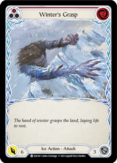 (ELE160) Flesh & Blood TCG Tales of Aria - First Single: Winter's Grasp (Red) (Rainbow Foil)  Common