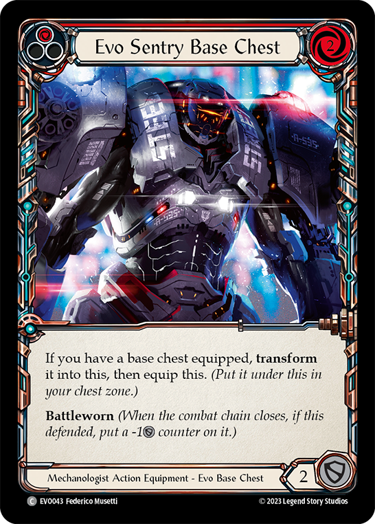 (EVO043) Flesh & Blood TCG Bright Lights Single: Evo Sentry Base Chest (Cold Foil)  Common
