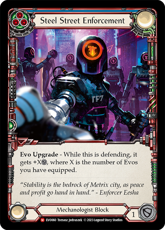 (EVO060) Flesh & Blood TCG Bright Lights Single: Steel Street Enforcement (Rainbow Foil)  Majestic
