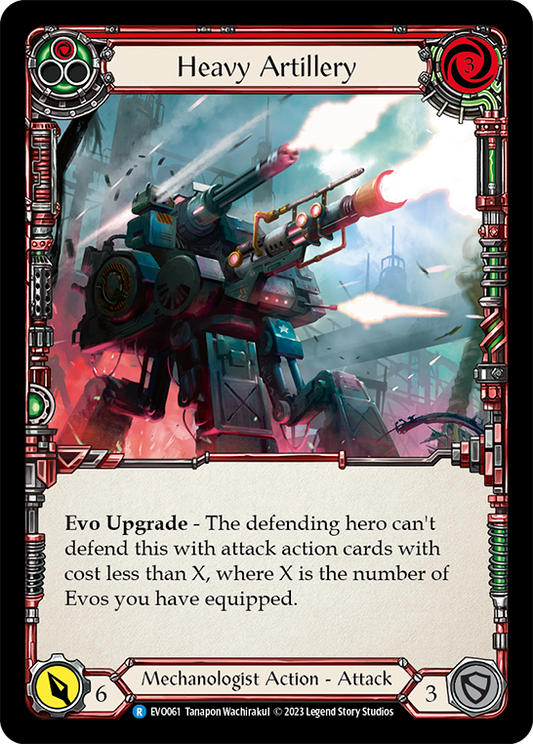 (EVO061) Flesh & Blood TCG Bright Lights Single: Heavy Artillery (Red) (Rainbow Foil)  Rare