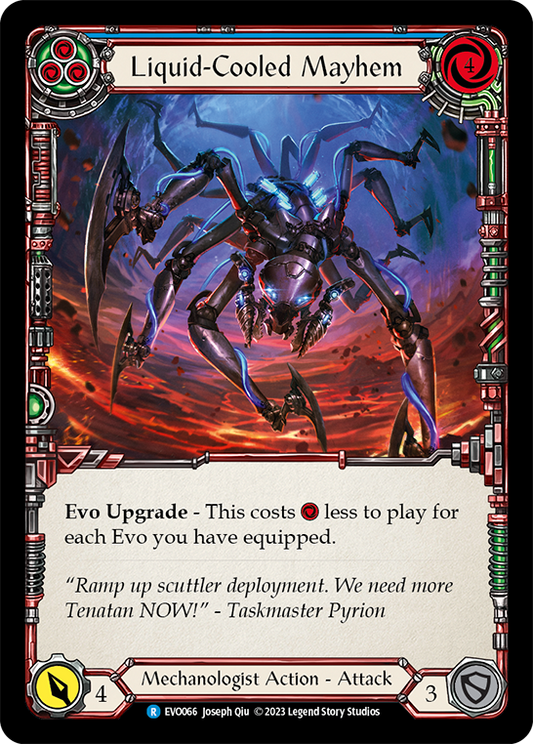 (EVO066) Flesh & Blood TCG Bright Lights Single: Liquid-Cooled Mayhem (Blue) (Rainbow Foil)  Rare