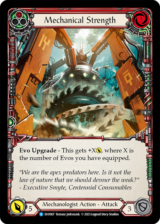 (EVO067) Flesh & Blood TCG Bright Lights Single: Mechanical Strength (Red) (Regular)  Rare