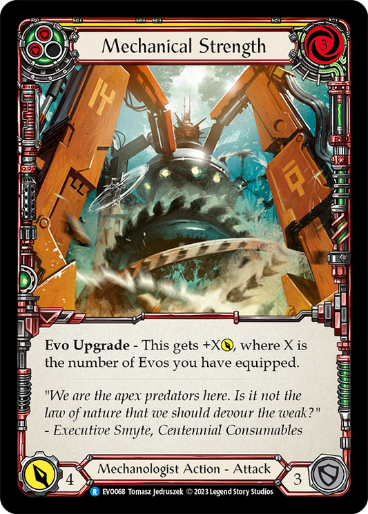 (EVO068) Flesh & Blood TCG Bright Lights Single: Mechanical Strength (Yellow) (Regular)  Rare