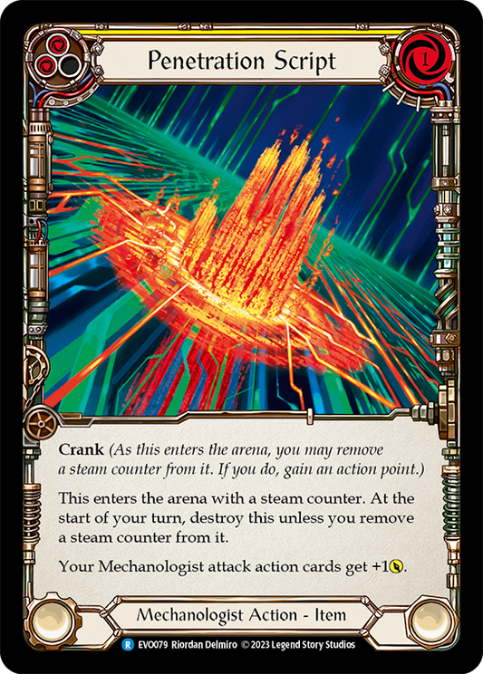 (EVO079) Flesh & Blood TCG Bright Lights Single: Penetration Script (Rainbow Foil)  Rare