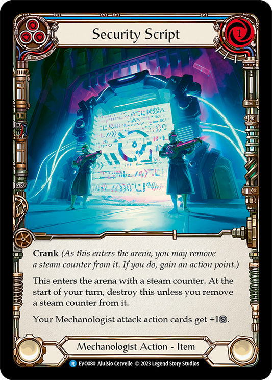 (EVO080) Flesh & Blood TCG Bright Lights Single: Security Script (Rainbow Foil)  Rare