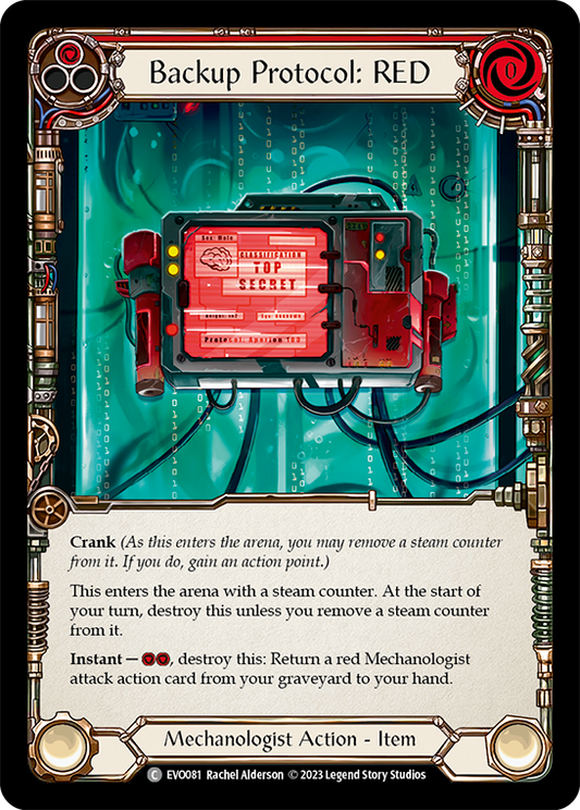 (EVO081) Flesh & Blood TCG Bright Lights Single: Backup Protocol: RED (Rainbow Foil)  Common