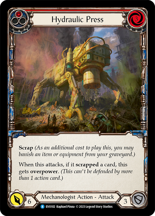 (EVO102) Flesh & Blood TCG Bright Lights Single: Hydraulic Press (Red) (Rainbow Foil)  Rare