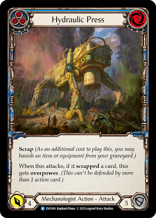 (EVO104) Flesh & Blood TCG Bright Lights Single: Hydraulic Press (Blue) (Regular)  Rare