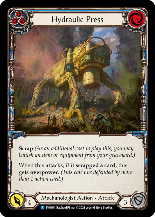 (EVO104) Flesh & Blood TCG Bright Lights Single: Hydraulic Press (Blue) (Rainbow Foil)  Rare