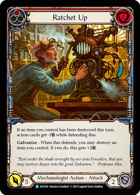 (EVO105) Flesh & Blood TCG Bright Lights Single: Ratchet Up (Red) (Regular)  Rare