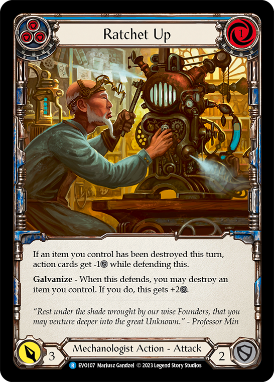 (EVO107) Flesh & Blood TCG Bright Lights Single: Ratchet Up (Blue) (Regular)  Rare