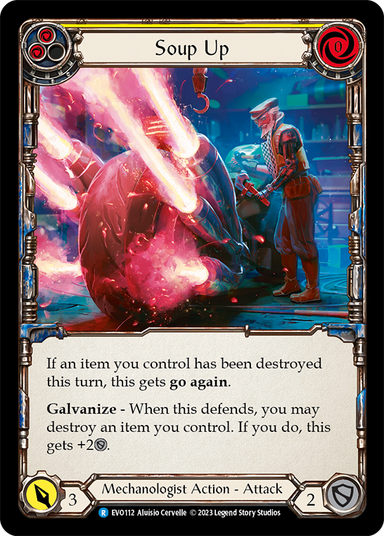 (EVO112) Flesh & Blood TCG Bright Lights Single: Soup Up (Yellow) (Regular)  Rare