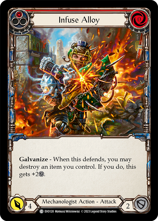 (EVO120) Flesh & Blood TCG Bright Lights Single: Infuse Alloy (Red) (Regular)  Common