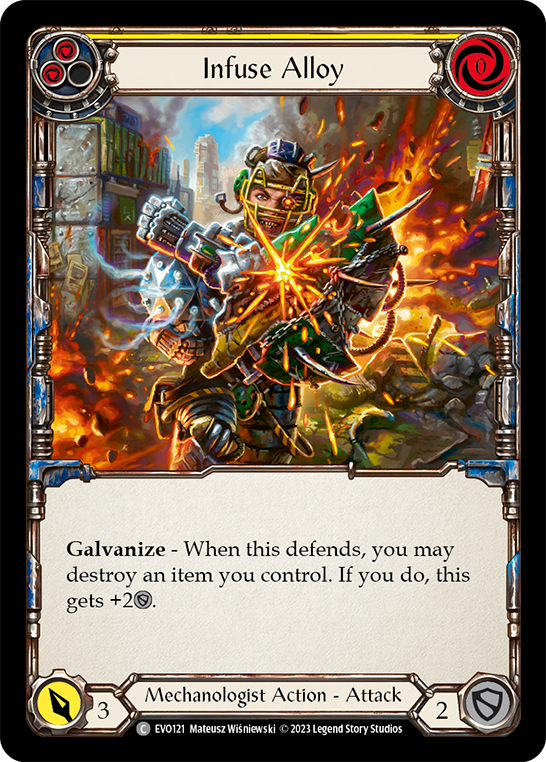 (EVO121) Flesh & Blood TCG Bright Lights Single: Infuse Alloy (Yellow) (Regular)  Common