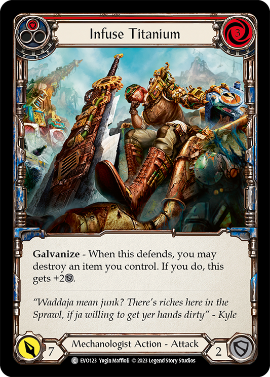 (EVO123) Flesh & Blood TCG Bright Lights Single: Infuse Titanium (Red) (Regular)  Common