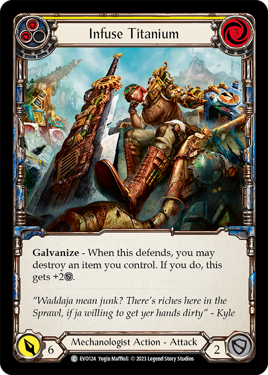 (EVO124) Flesh & Blood TCG Bright Lights Single: Infuse Titanium (Yellow) (Regular)  Common