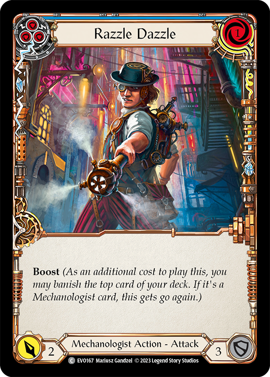 (EVO167) Flesh & Blood TCG Bright Lights Single: Razzle Dazzle (Blue) (Rainbow Foil)  Common