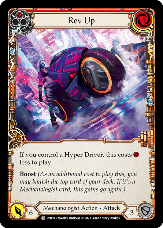 (EVO183) Flesh & Blood TCG Bright Lights Single: Rev Up (Red) (Rainbow Foil)  Common