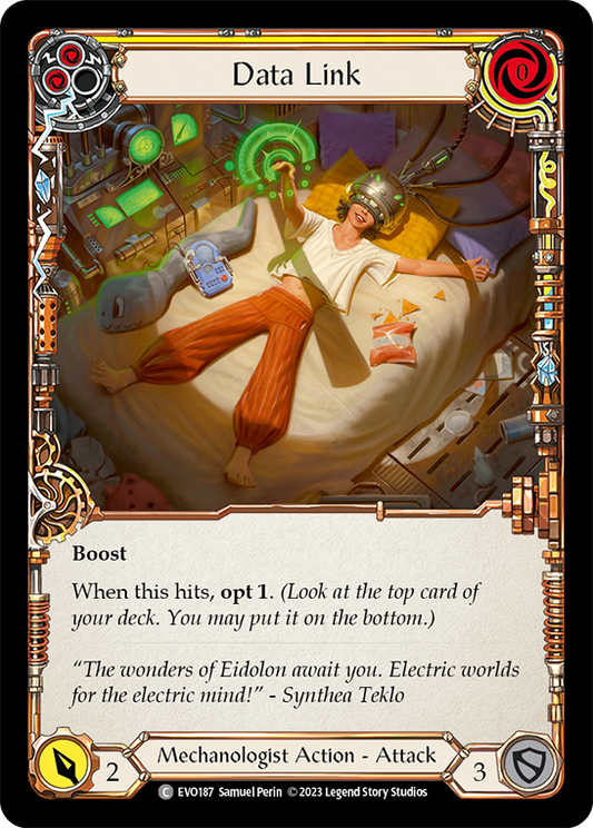 (EVO187) Flesh & Blood TCG Bright Lights Single: Data Link (Yellow) (Regular)  Common