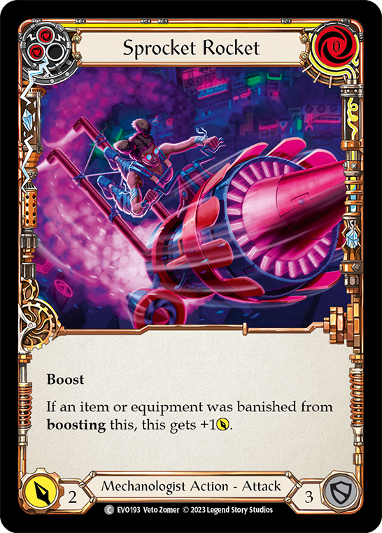 (EVO193) Flesh & Blood TCG Bright Lights Single: Sprocket Rocket (Yellow) (Regular)  Common