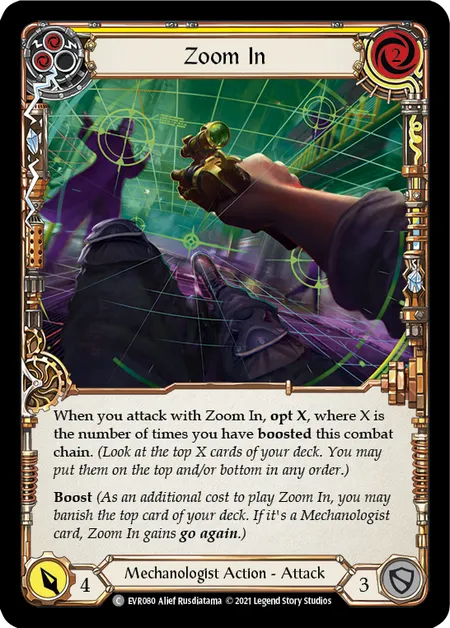 (EVR080) Flesh & Blood TCG Everfest - First Single: Zoom In (Yellow) (Regular)  Common