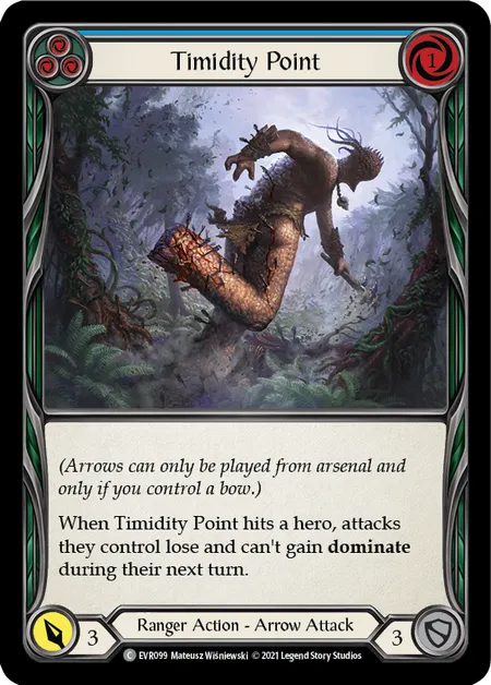 (EVR099) Flesh & Blood TCG Everfest - First Single: Timidity Point (Blue) (Rainbow Foil)  Common