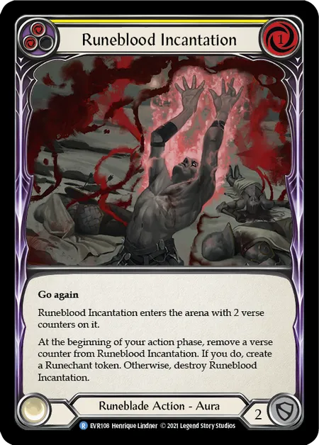 (EVR108) Flesh & Blood TCG Everfest - First Single: Runeblood Incantation (Yellow) (Regular)  Rare