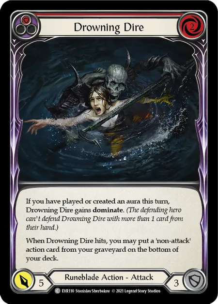 (EVR110) Flesh & Blood TCG Everfest - First Single: Drowning Dire (Red) (Rainbow Foil)  Common