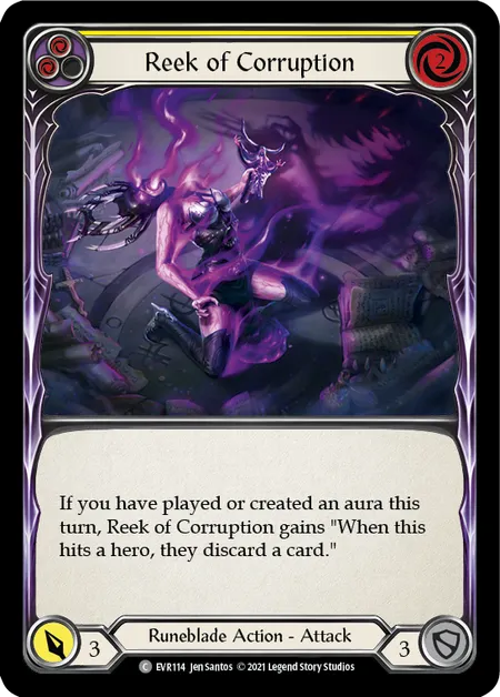 (EVR114) Flesh & Blood TCG Everfest - First Single: Reek of Corruption (Yellow) (Rainbow Foil)  Common