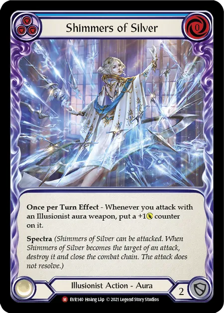 (EVR140) Flesh & Blood TCG Everfest - First Single: Shimmers of Silver (Rainbow Foil)  Majestic